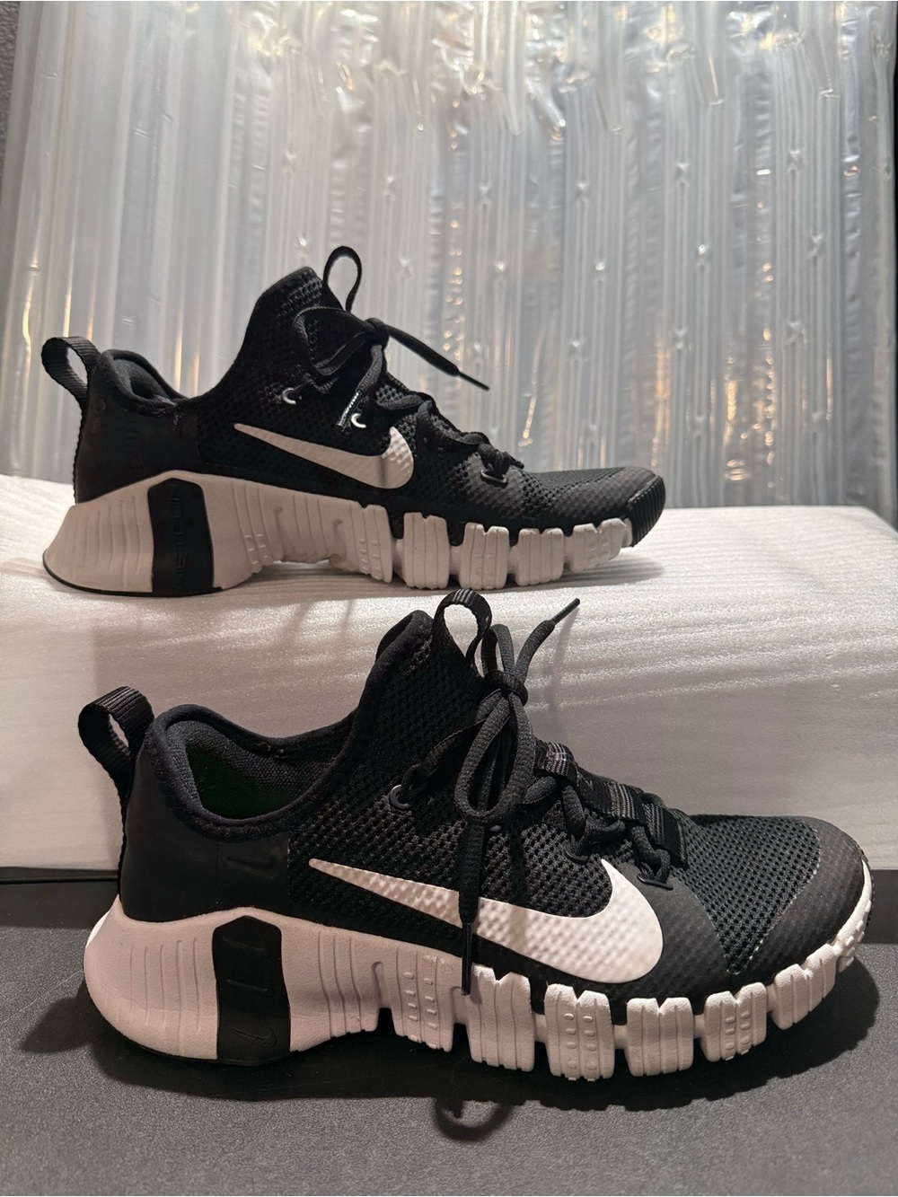 Nike Free Metcon 3 Black White Volt Training Shoes Women 8.5 Men 7 EUC